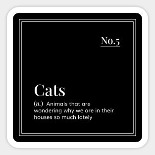 Funny definition art  - Cats - minimal design - black and white Sticker